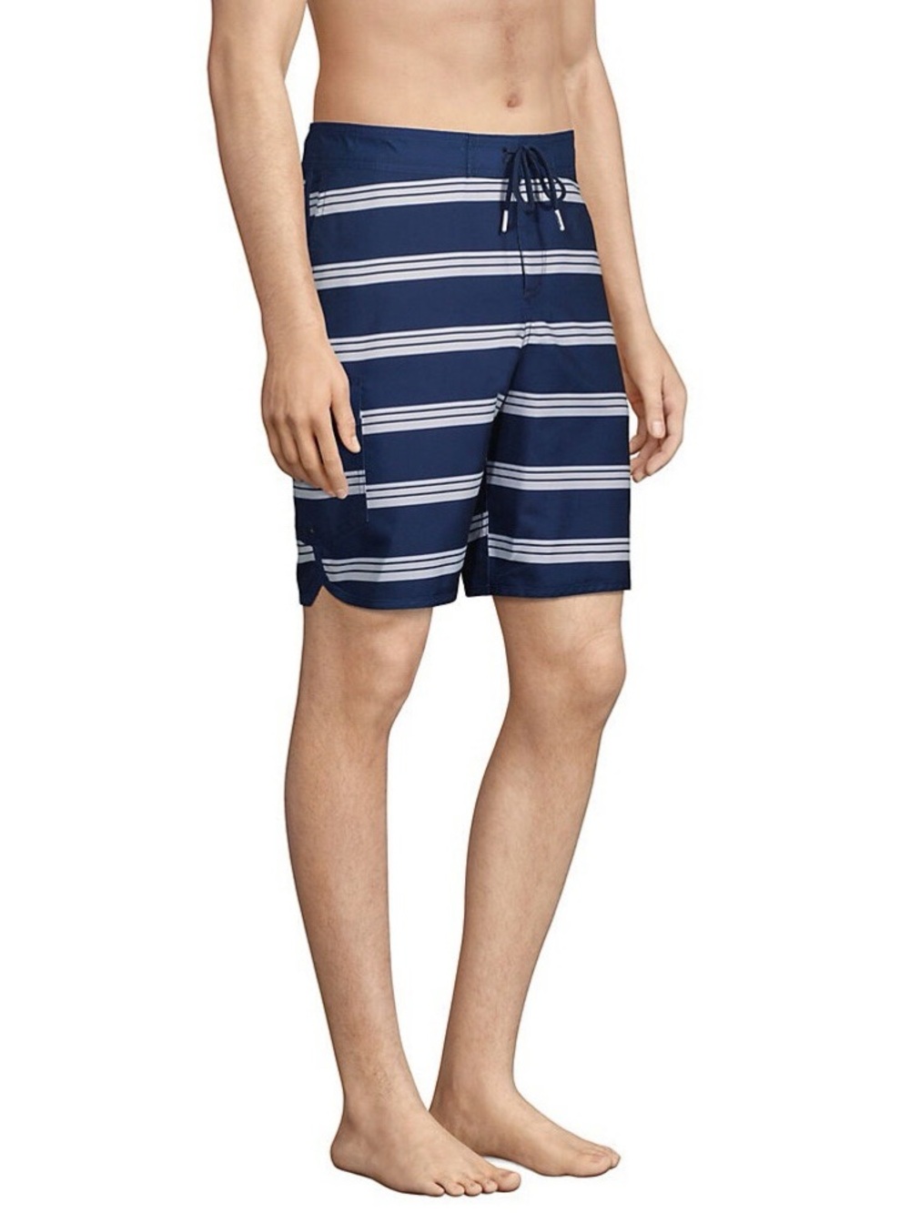 Land’s End EUC Men's Navy Blue Striped Swim Trunks Size XL